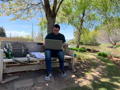Student Studying in Red Butte Garden